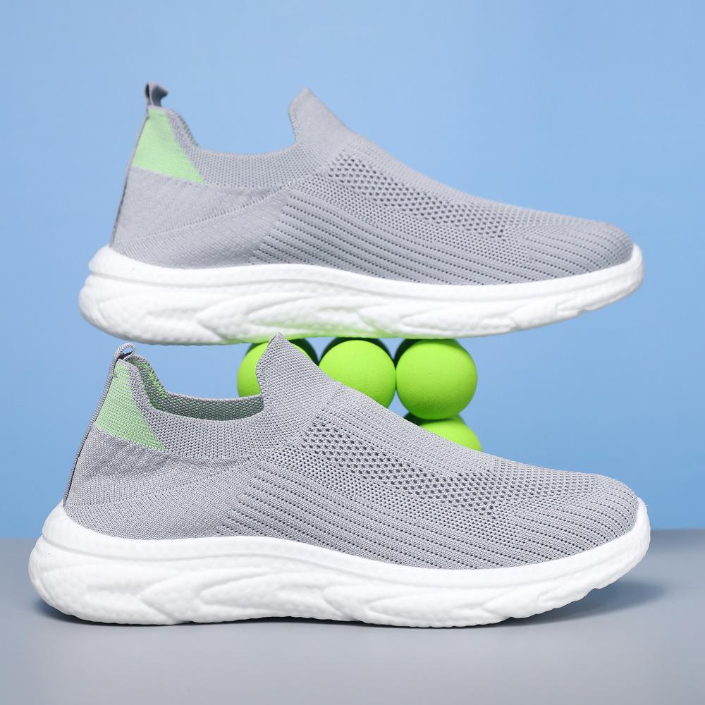 Новая повседневная обувь Кроссовки Flyknit Кроссовки Lazybones с мягкой подошвой Модные одинарные кроссовки без шнуровки