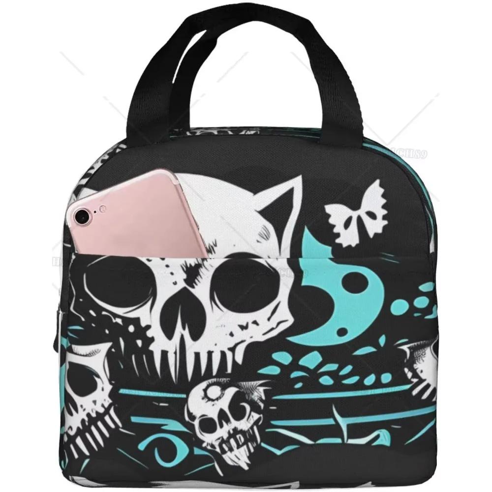 Сумка-холодильник Butterfly Skeleton Cat для женщин и мужчин, водонепроницаемая многоразовая сумка-холодильник для ланча, сумка-холодильник для учебы или работы
