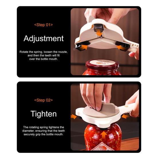 Открывалка для банок Регулируемый захват без усилий 3-в-1 Открывалка для бутылок Многоцелевая открывалка для банок и бутылок для слабых рук пожилых людей