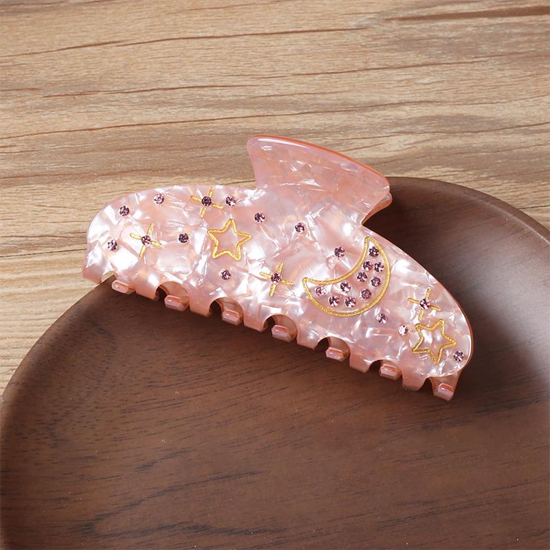 1 шт. Новый акриловый зажим-краб Звезда Луна с дизайном пресноводных бриллиантов для элегантной прически пучок