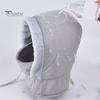 Winter Cycling Hat with Integrated Face Shield And Neck Warmer Windproof Drawstring Thick Plush Full Protecting Outdoor Scarf Cold Weather Headwear