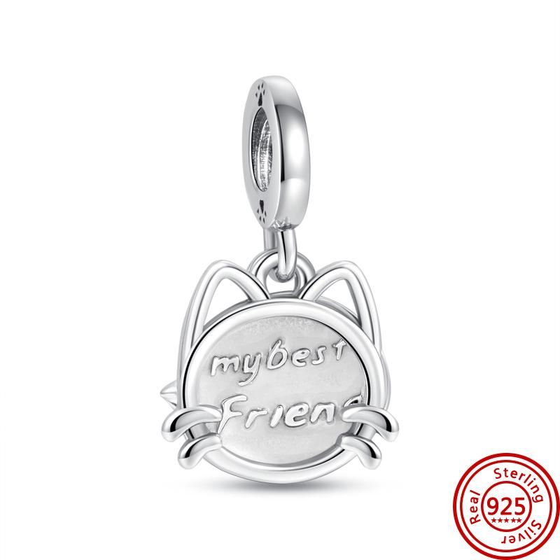 Новый серебряный кулон S925 «Луна, дерево, я люблю маму», блестящие бусины с паве, подходят для оригинальных подвесок, браслетов, «сделай сам», для женщин, ювелирных изделий