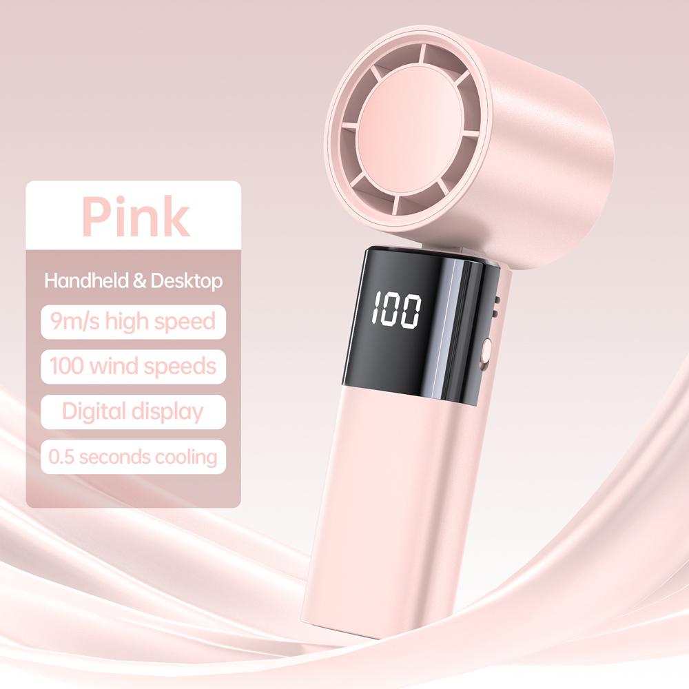 Ручной вентилятор Высокоскоростной портативный турбовентилятор Электрический вентилятор с USB-аккумулятором и цифровым дисплеем