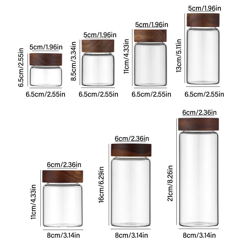 Acacia Wood Miscellaneous Grain With Lids Spice Jars Storage Pots Sealed Can Split Bottle