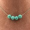 Stones and Minerals. Necklace 4 Beads Howlite Turquoise 8 Mm Stainless Steel Chain Necklace Women, Men. Custom Size