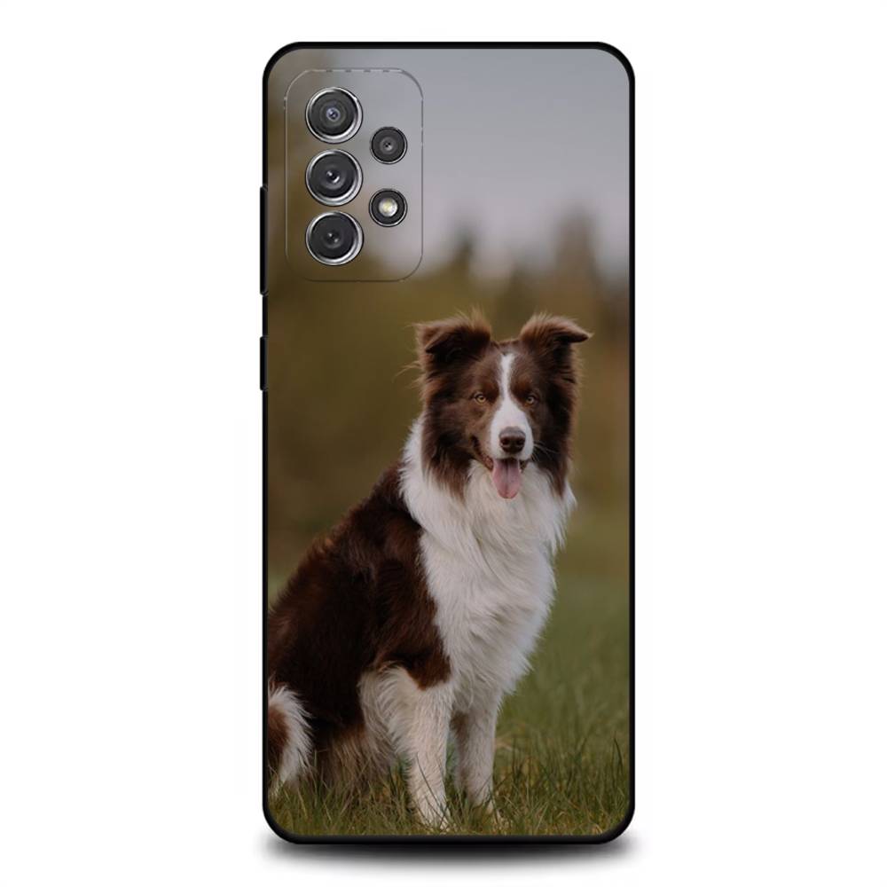 Чехол для телефона с собакой Бордер-колли для Samsung S25, S24, S21, S22, S23, S30, Ultra, S20, Plus, Fe, Lite, Note, 10, 9, 5G Черный Чехол