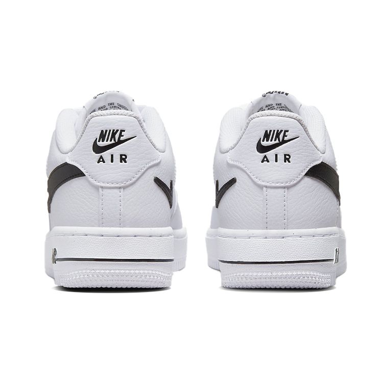Nike Air Force 1 07 GS Cut Out Swoosh - White Black Kids Sneakers DR7889-100