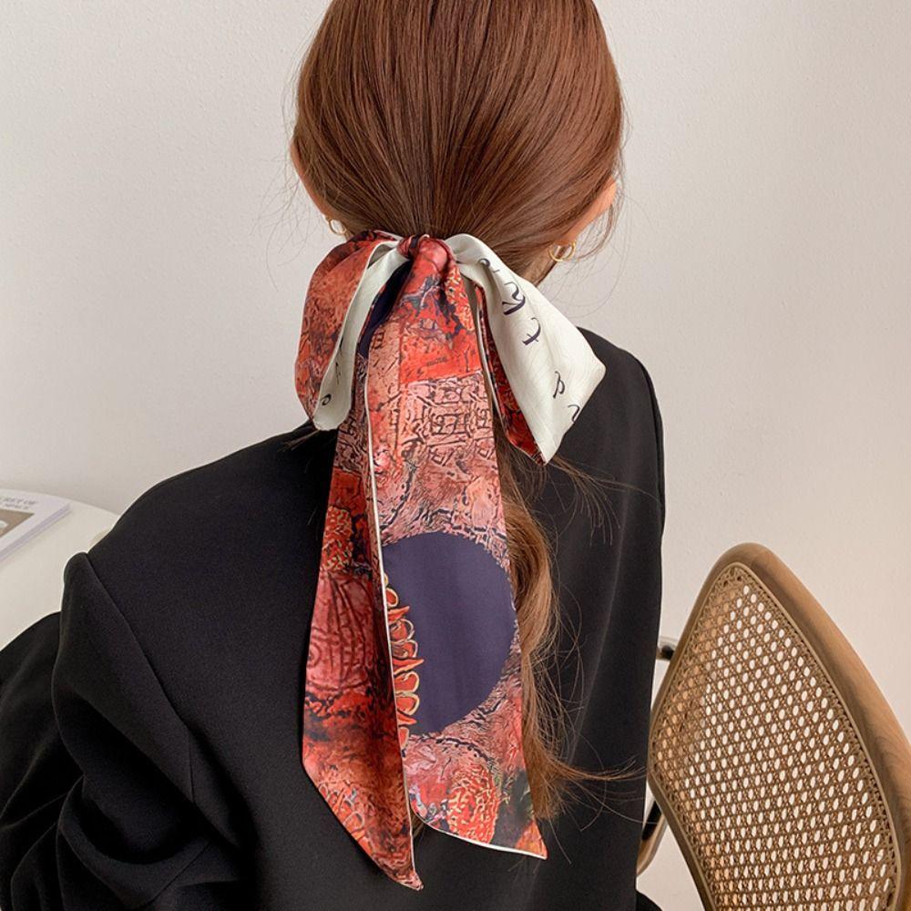 Oil Painting Headband Floral Hair Ribbon Scarf Retro Floral Bands