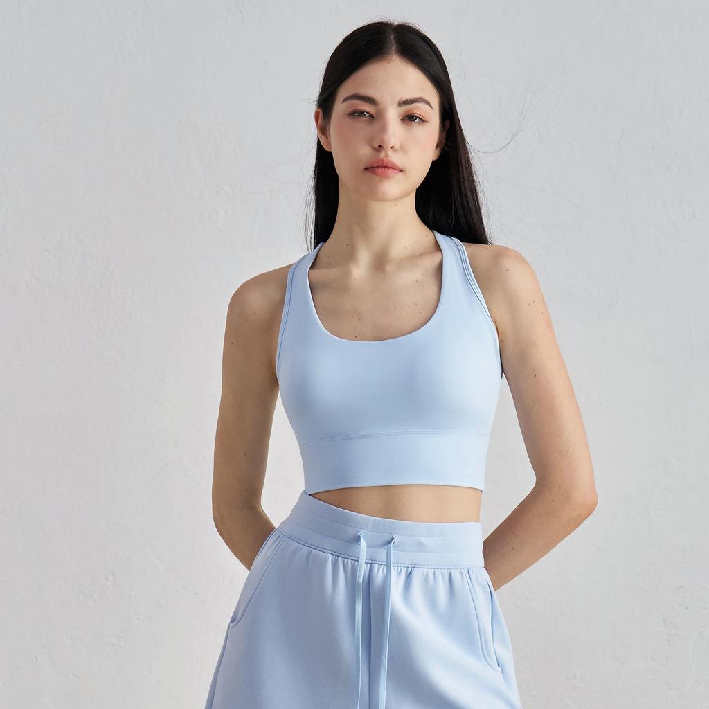 Женский летний утягивающий топ-бра для йоги с гоночной спинкой и нагрудными вкладышами - Красивый дизайн спины