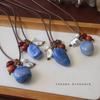 Natural Tiger'S Eye Stone Red Agate Blue Stone Fashion Necklace Fashion Women Daily Jewelry Lucky Gift