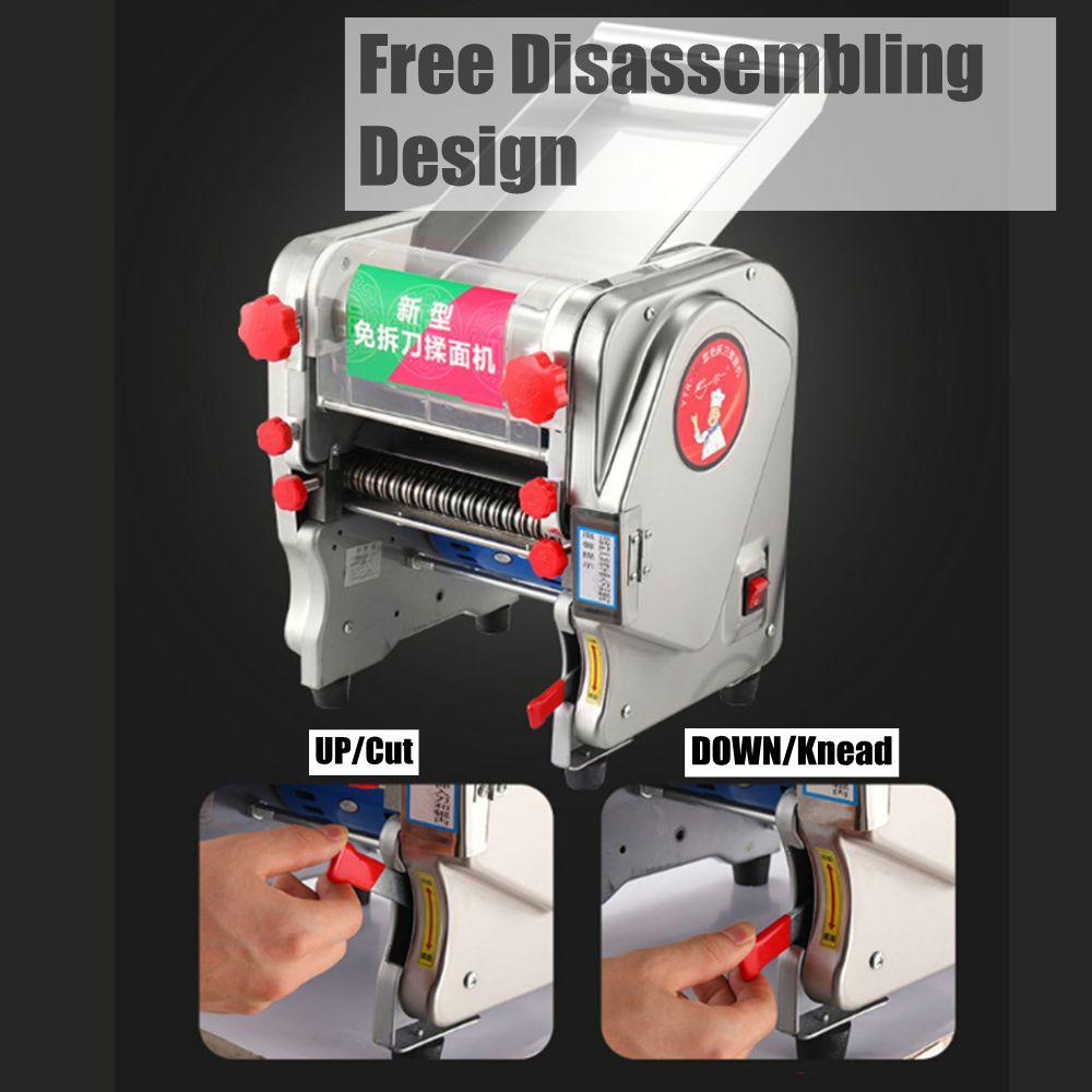 550W Electric Noodles Machine 220V 0.1-6mm Thickness Adjustable Automatic Stainless Steel Dumpling Skin Dough Pressing Machine