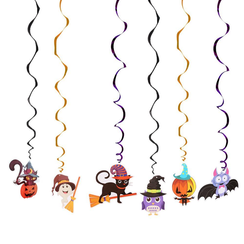 DIY Whirl Haunted House Pumpkin Event Ghost Streamers Spiral Ceiling Hanging Swirl Halloween Decoration Party Supplies