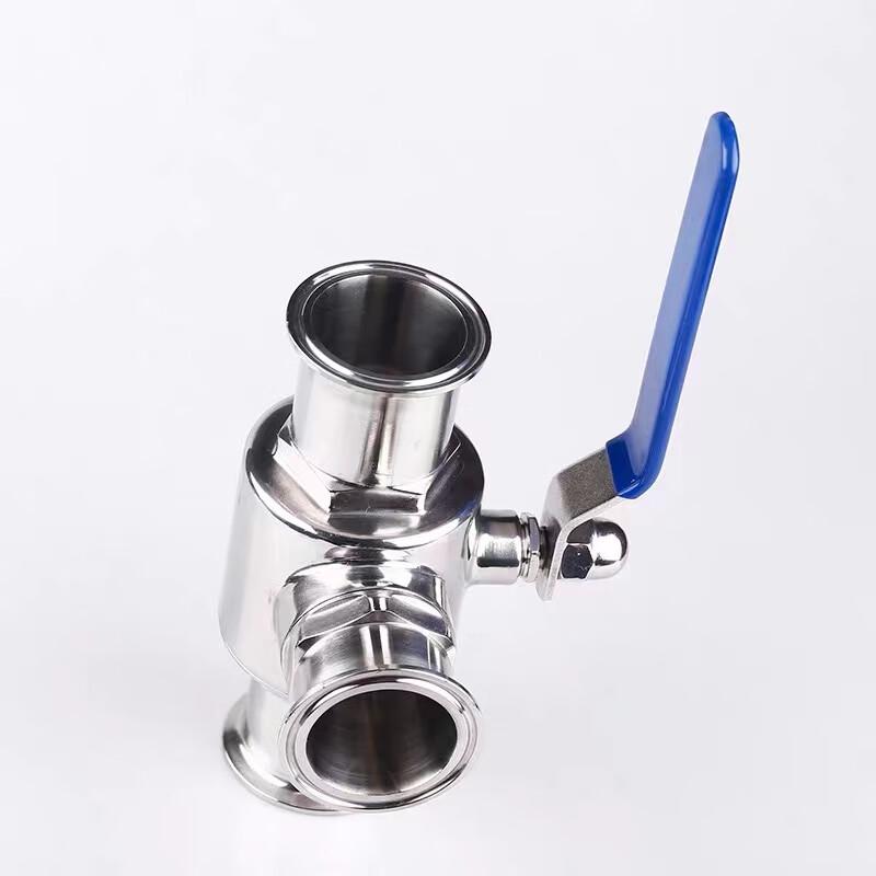 304 Stainless Steel Sanitary Quick-Install 3-Way Ball Valve