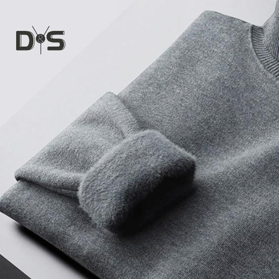 Осень-зима мужской свитер с полувысоким воротником, толстая плюшевая трикотажная подкладка, эластичные длинные рукава, теплый однотонный трикотаж, свободная повседневная одежда, свитера