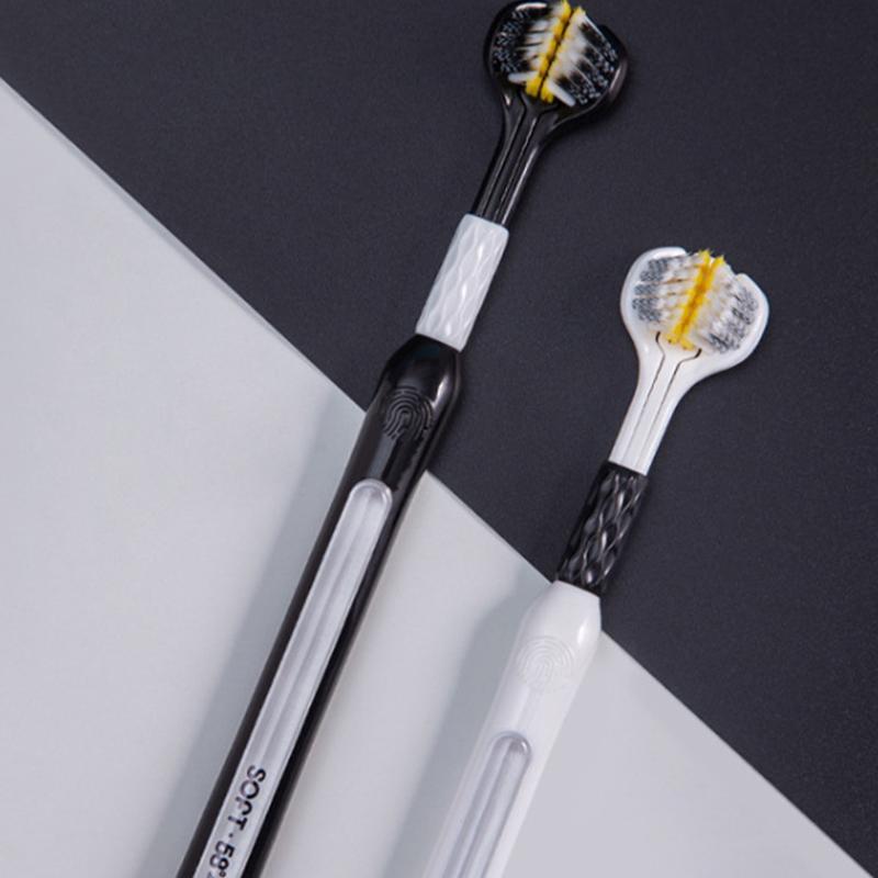 Трехсторонняя мягкая зубная щетка для взрослых, ультратонкая мягкая щетина, уход за полостью рта, зубная щетка для здоровья полости рта, чистая