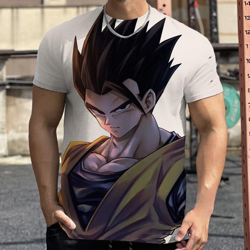 2026 Летняя Ретро Футболка Dragon Ball для Фитнеса Мужская Оверсайз 3D Печать Короткий Рукав Семейная Унисекс Детская Спортивная Футболка