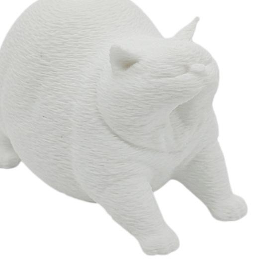 DYS 3D-печатная милая пухлая фигурка зевающего кота, черно-белая, широкое устойчивое основание против опрокидывания, настольный декор для зоомагазина, спальни и День рождения любимого человека
