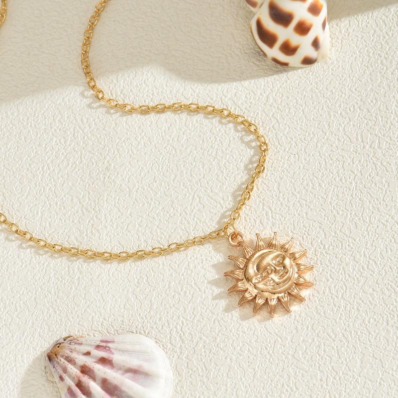 Винтажное ожерелье, нишевые украшения высокого класса с подсолнухом, кулон для очень длинного лица, модная женская цепочка для ключицы