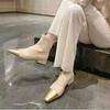 Fashion Autumn Winter Fashion Women Ankle Boots Metal Toe Pointed Tip Square Heel Sexy Women Shoes Back Zipper Anti-slip Versatile 2024