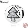 BAMOER Стерлингового Серебра 925 пробы Высокое качество Рождественская елка Подвески из бисера подходят для браслетов и ожерелья DIY