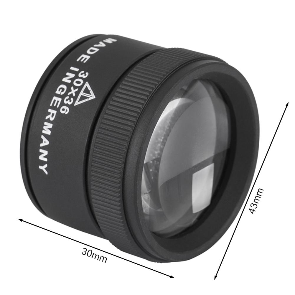 30X Magnifying Glass Optical Lens Magnifier Coin Watch Repair Loupe (Black)