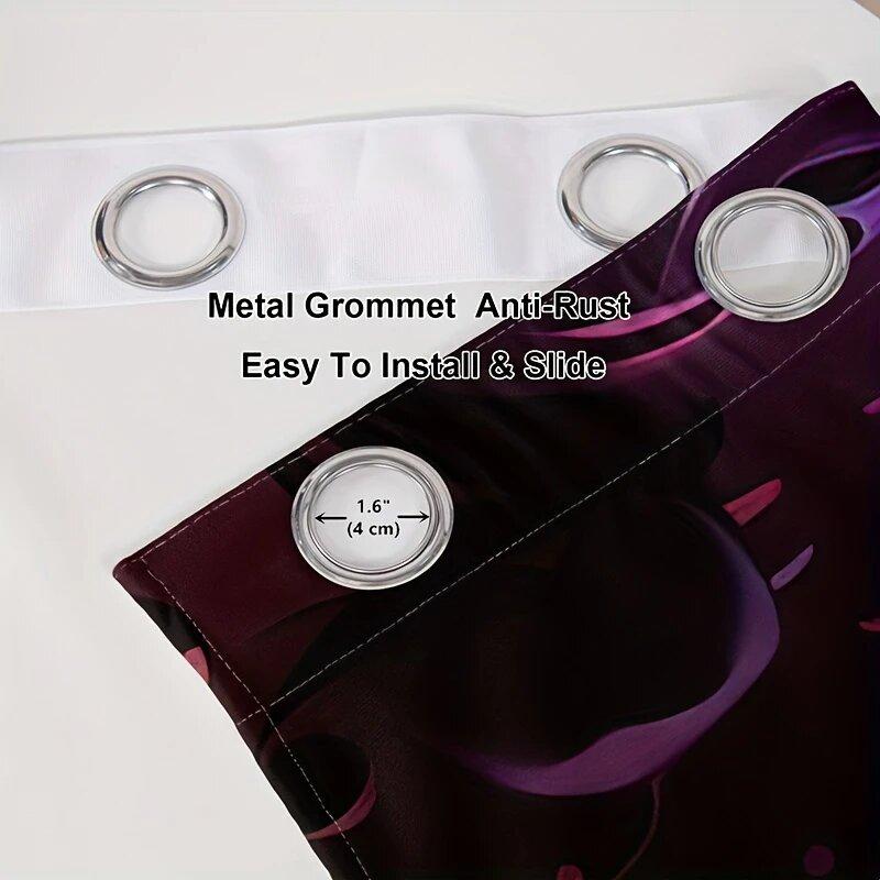 2 Pieces of Vibrant Game Controller Printed Curtains, Home Decorations, Room Decorations