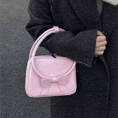 Harajuku розовая ручная сумка женская милая сумка-мессенджер из искусственной кожи с бантом женская ретро кавайная сумка через плечо кошелек шикарный