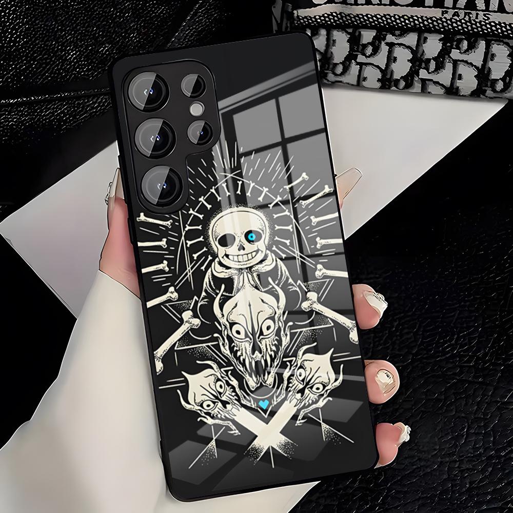 Чехол для телефона Sans Undertale для Samsung A25 A13 A33 5G A54 A36 A35 A56 A52 A14 Ударопрочная стеклянная крышка