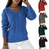 Women V-neck Crochet Pullovers Kintted Sweater Autumn Winter White Lantern Sleeve Y2k Sweaters Top Jumper Streetwear Jumpers