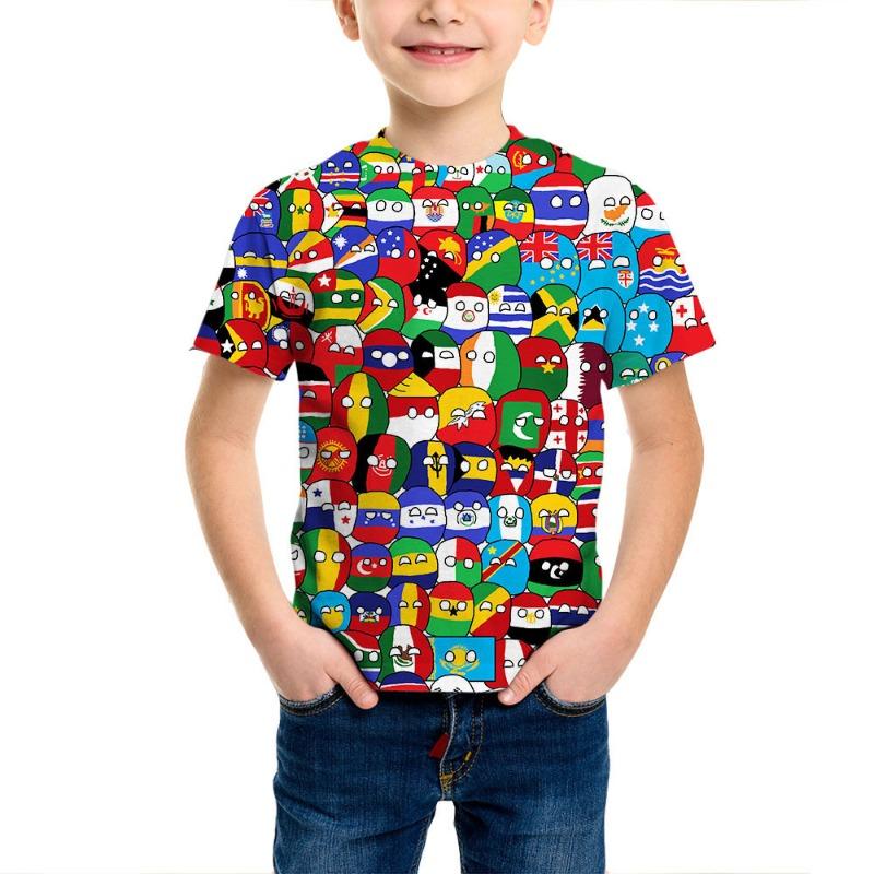 Футболка для мальчиков с 3D-принтом, цветным дымчатым пламенем, модным трендом, короткими рукавами, летние футболки для мальчиков