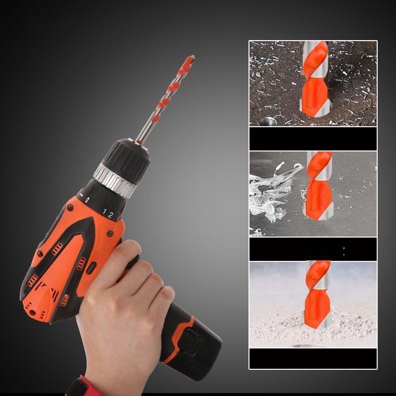 Набор твердосплавных ударных сверл Многофункциональные сверла с треугольным хвостовиком 3-12 мм для сверления стекла, плитки, керамики, бетона, кирпича