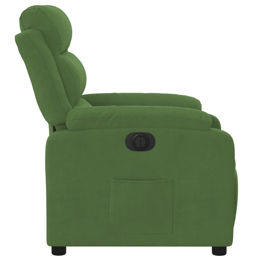 Electric Recliner Light Green Velvet