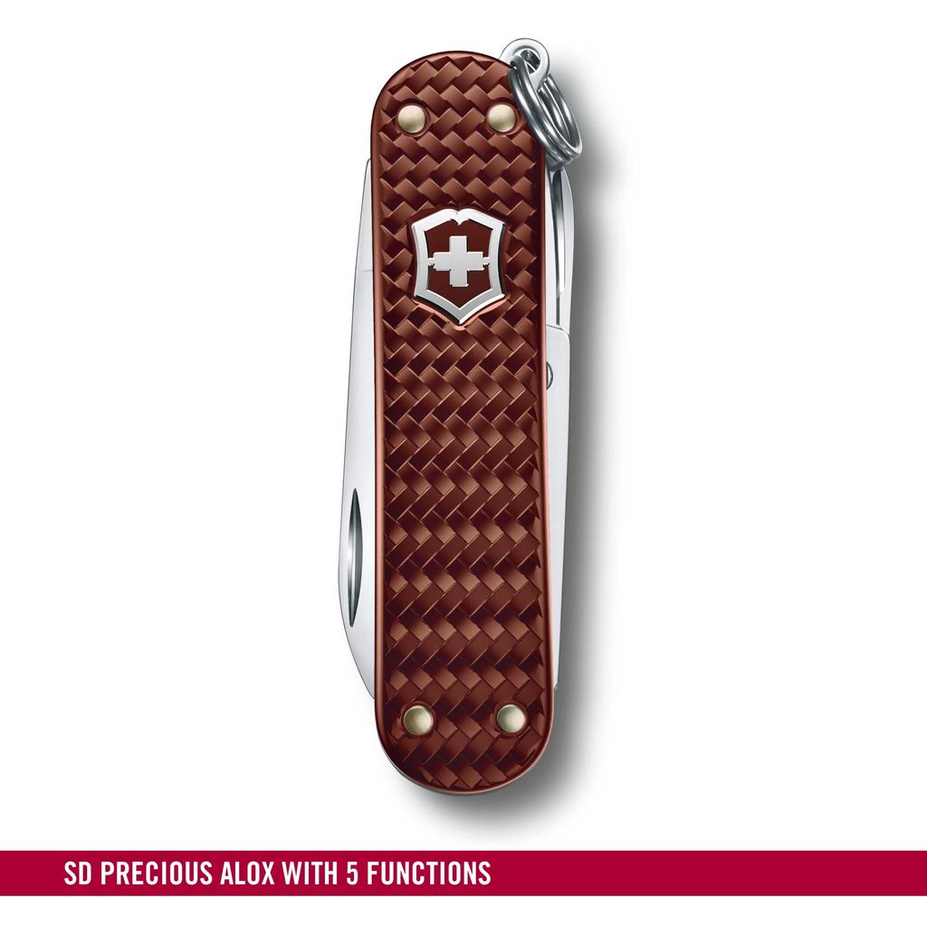 VICTORINOX Classic Precious ALOX Collection Hazel Brown Swiss Army Knife Multifunctional Knife Outdoor Camping Scissors with Flathead Screwdriver