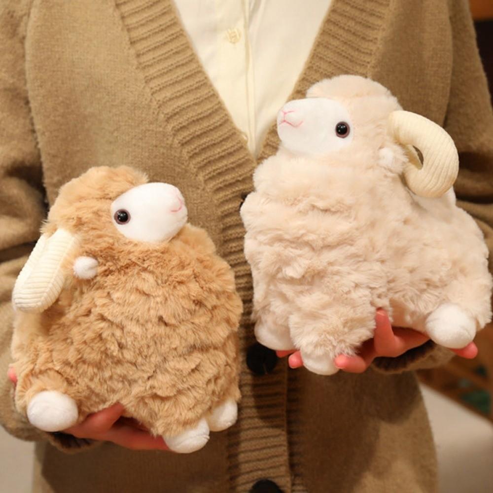 Мультяшная плюшевая кукла-овечка, имитация животного, пушистая кукла, креативная плюшевая игрушка-ягненок, подарок на день рождения