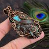 Tibetan Turquoise Handmade Copper Wire Wrap Jewelry Pendant 3.35 N9V86