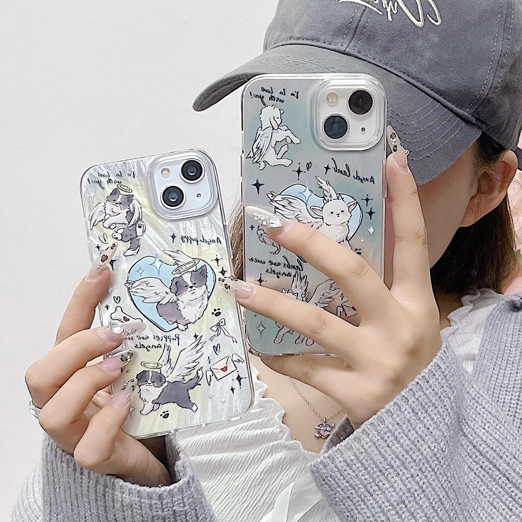 Laser Cupid Lover Silicone Case for Xiaomi Redmi Note 12 11 Samsung A54 A24 A14 Oppo A78 A58 A38 Tecno Spark 10 Funda Painted Cover Soft TPU Bumper