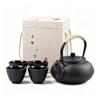 600ml Cast Iron Kettle Nambu Ironware Style Boiling Water Compatible IH Direct Flame Without Enamel Includes 4 Teacups Supplement Traditional Craft