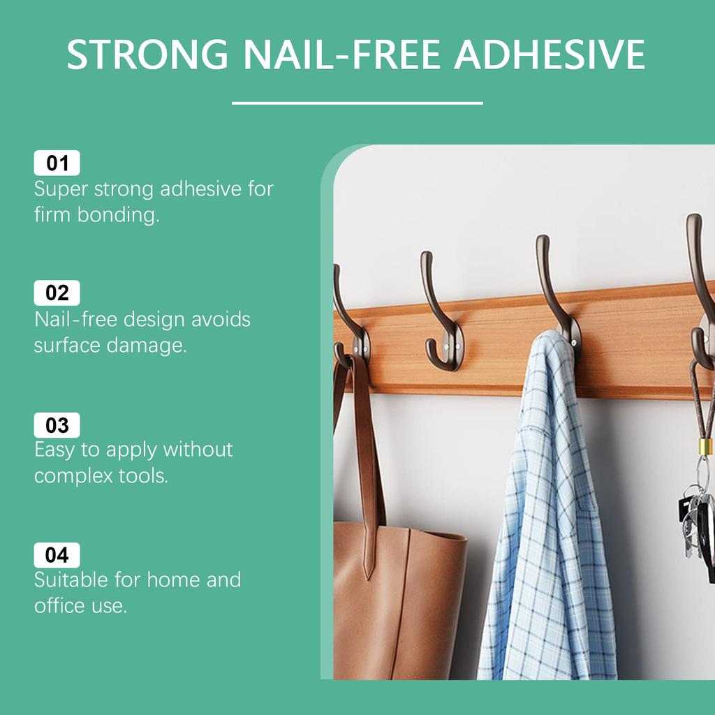 JUE FISH Sturdy No-Nail Glue – Fast-Drying Multi-Surface Adhesive for Home Use, White