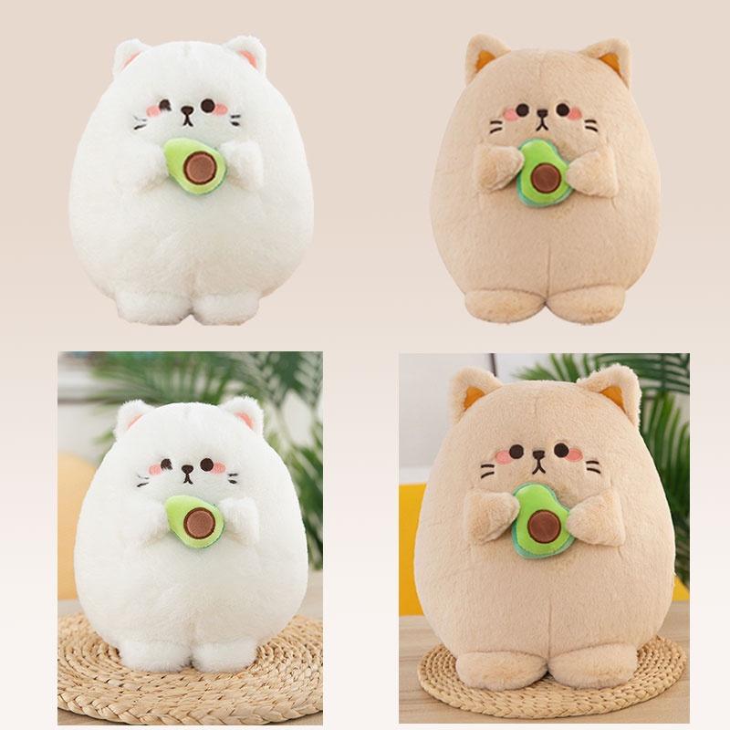 Fluffy And Huggable Cat Stuffed Animal With Super Short Plush