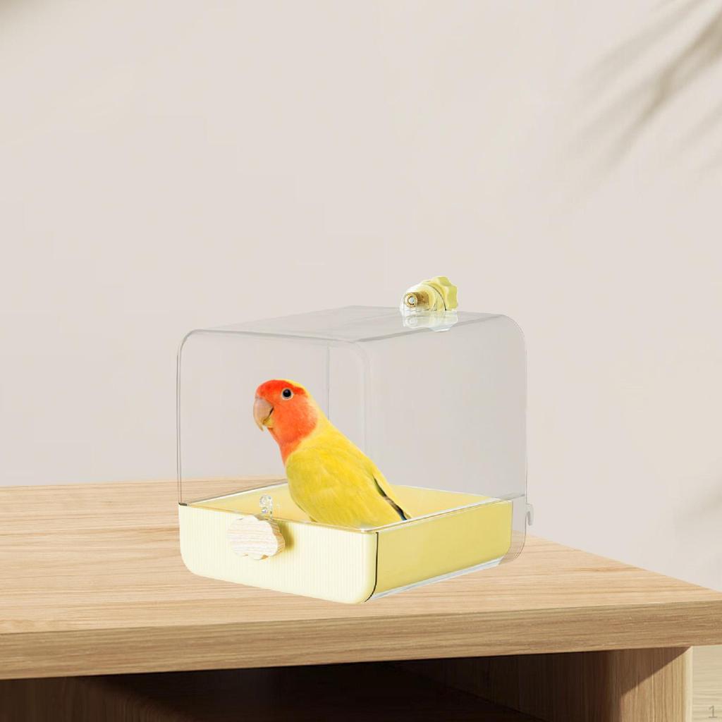 Bird Bath Box Caged Parrot Bathing Tub Cage Accessory Shower Bowl House for