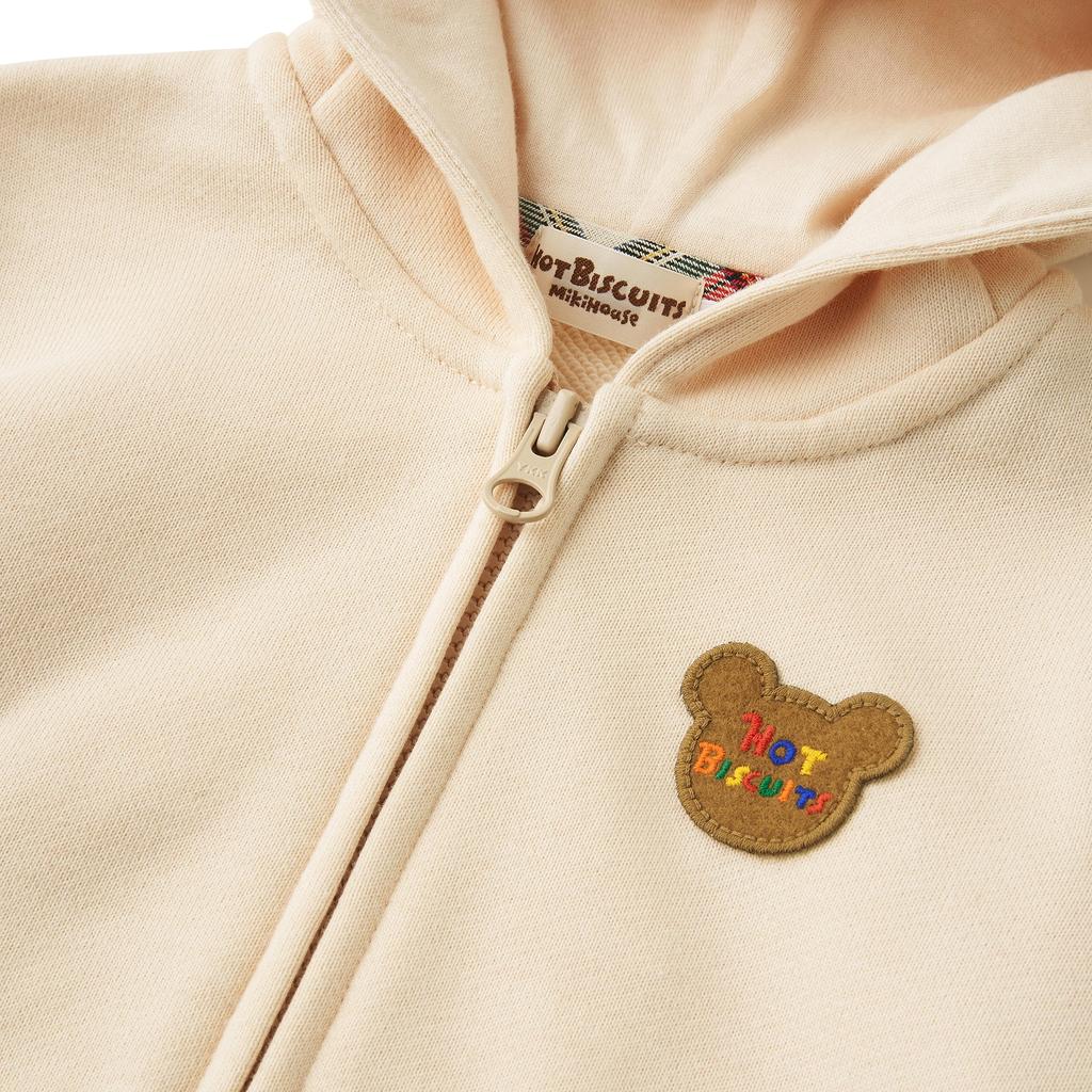 MIKIHOUSE HOT BISCUITS Hoodie for Boys and Girls, Ivory, Size 110cm, 73-3707-496