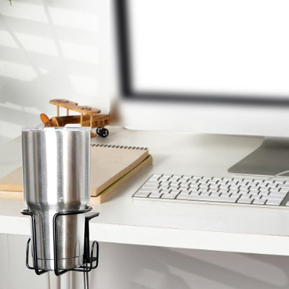 Anti Spill Water Bottle Storage Tray Universal Desk Drinks Bracket Clip on Table Cup Holder  Home
