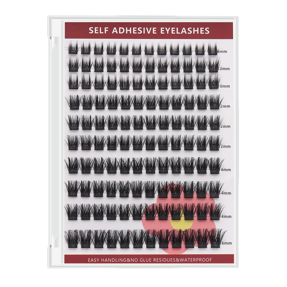Large-capacity self-adhesive false eyelash set, mixed lengths, various styles, no glue needed, long-lasting waterproof and sweatproof