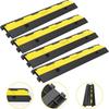 Cable Protector Ramp, 4 Packs 2 Channels Speed Bump Hump, Rubber Modular Speed Bump Rated 11000 LBS Load Capacity, Protective Wire Cord Ramp Driveway