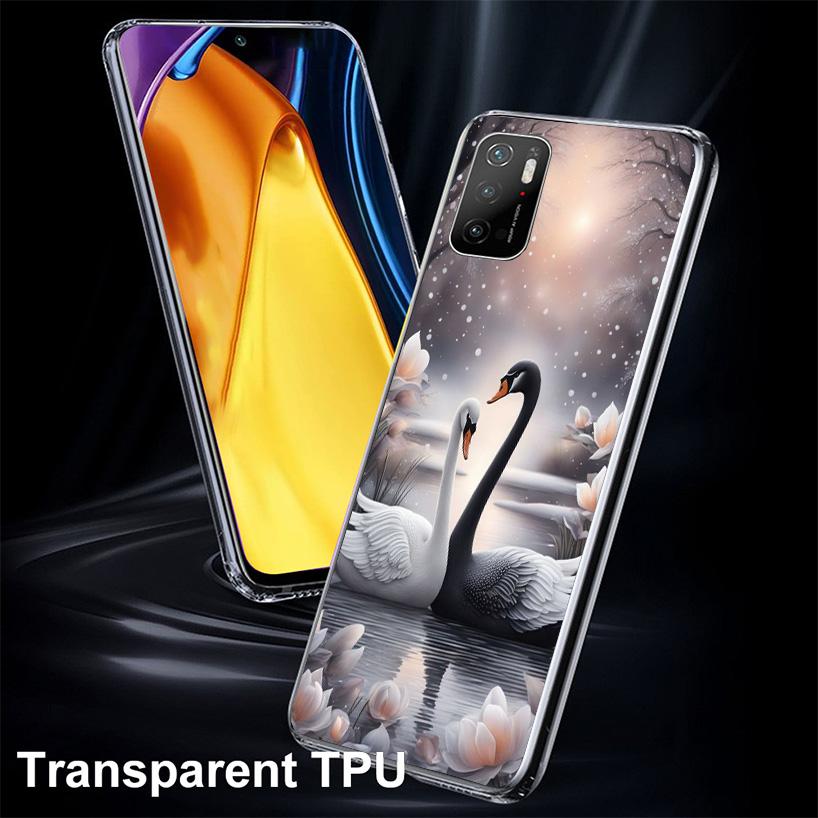 Black Swan Noble Phone Case For Xiaomi Poco X7 X6 X5 Pro F7 Ultra Redmi 15C 15 13 13C 12 12C 10 10A 10C 9 9A 9C 9T Cover Poco X7