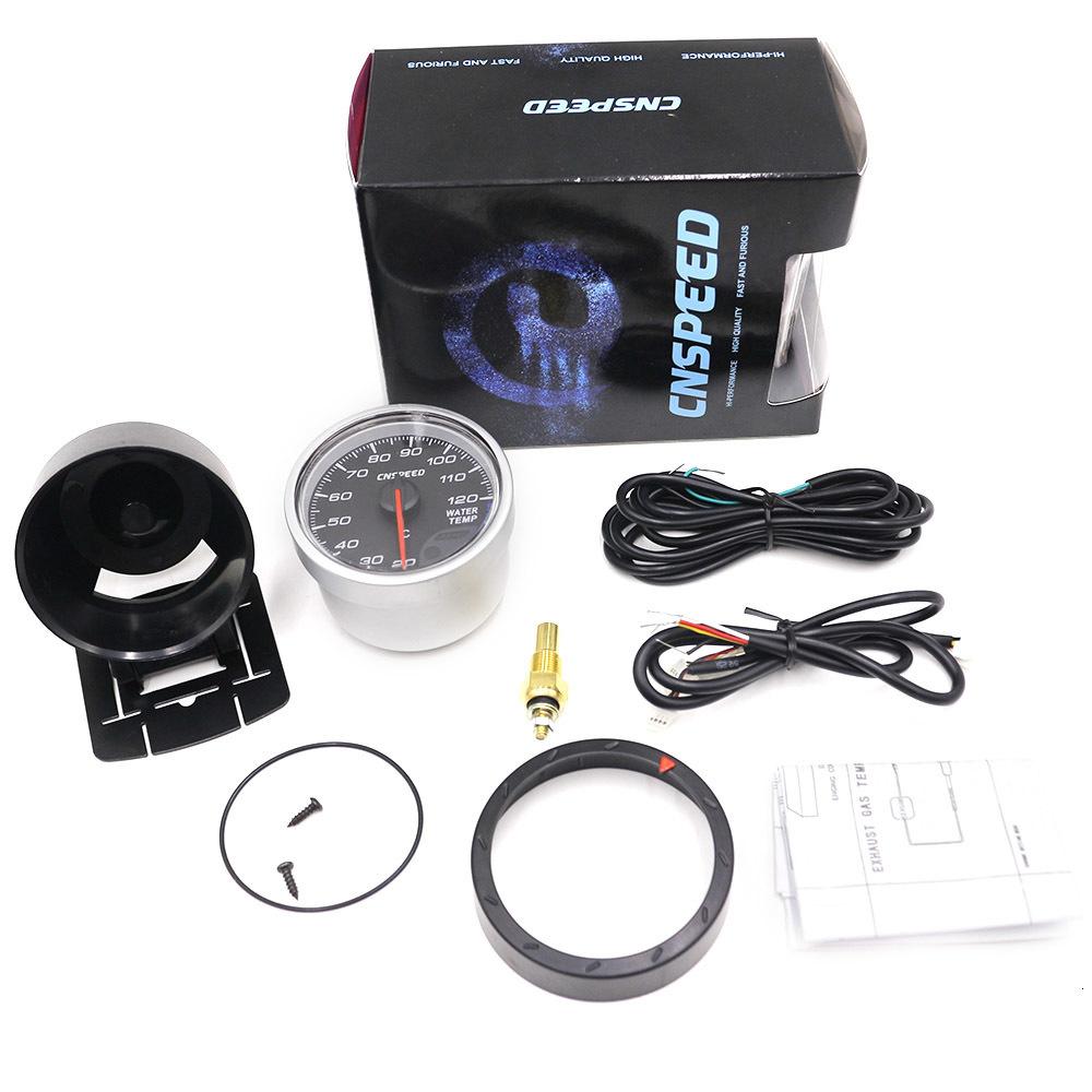CNSPEED 60mm Water Temperature Gauge 20-120 Celsius with 1 / 8NPT Water Temperature Seal Pipe Sensor Adapter New