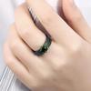Fashion Couple Rings Romantic Green Rhinestones CZ Women Rings Set Trendy Men Stainless Steel Zirconia Ring Wedding Band Jewelry