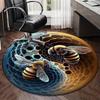 Bee Yin Yang Harmony round carpet Chair cushion Round Entryway Rug, Soft Round Rugs for Living Room, Bedroom, Circle Carpet decor gifts