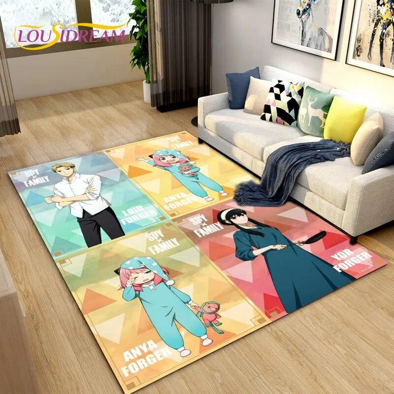 SPY×FAMILY Japan Anime Cartoon Area Rug,Carpet Rug for Living Room Bedroom Sofa Doormat Decoration, Kids Play Non-slip Floor Mat