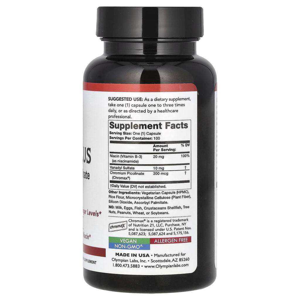 Vanadyl Plus with Chromium Picolinate, 100 Veggie Caps